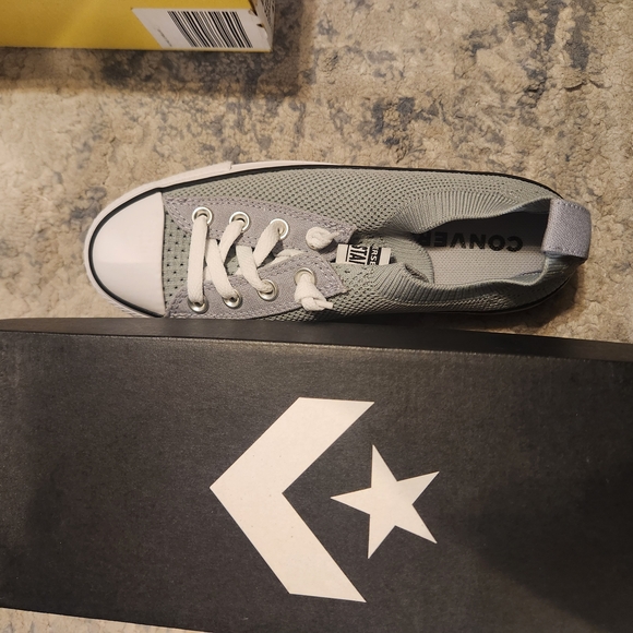 Converse Shoes - Converse Light Gray and White Slip-On Low Top Sneaker
